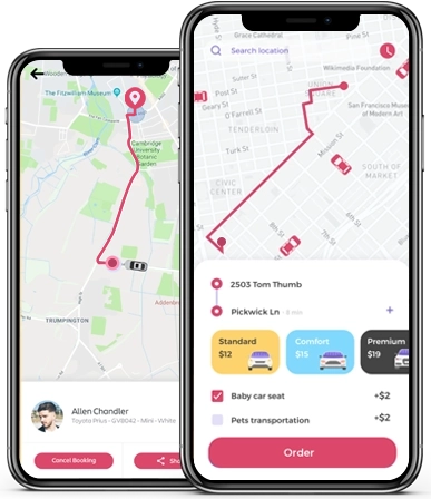 Readymade Taxi Customer App Screen